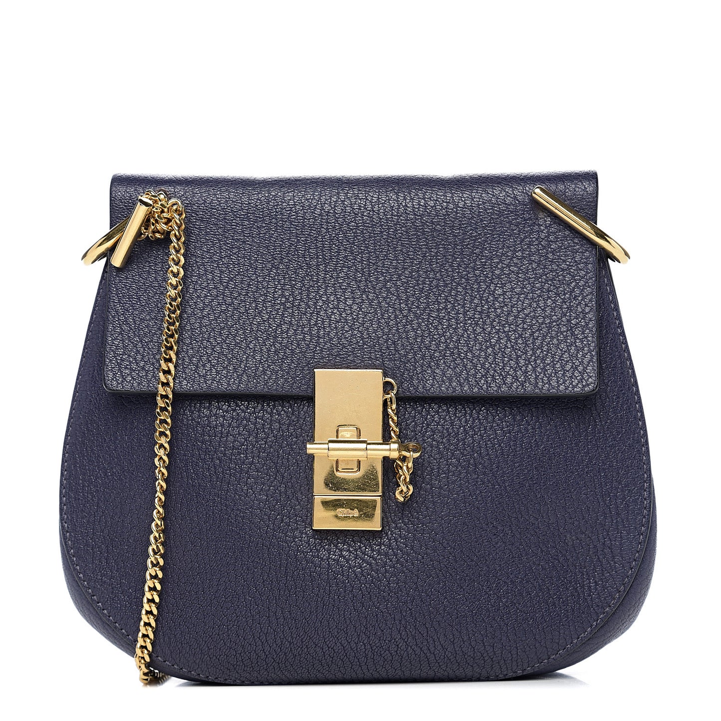 Grained Lambskin Drew Shoulder Bag Royal Navy