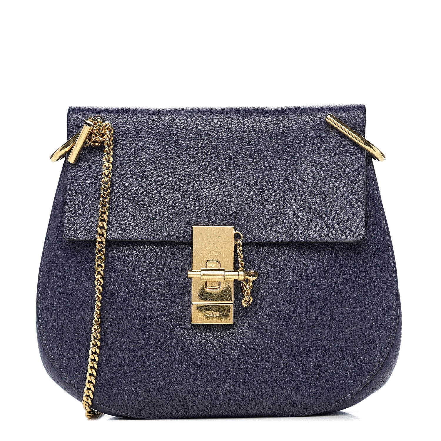 Chloe Grained Lambskin Drew Shoulder Bag Royal Navy 1 of 11