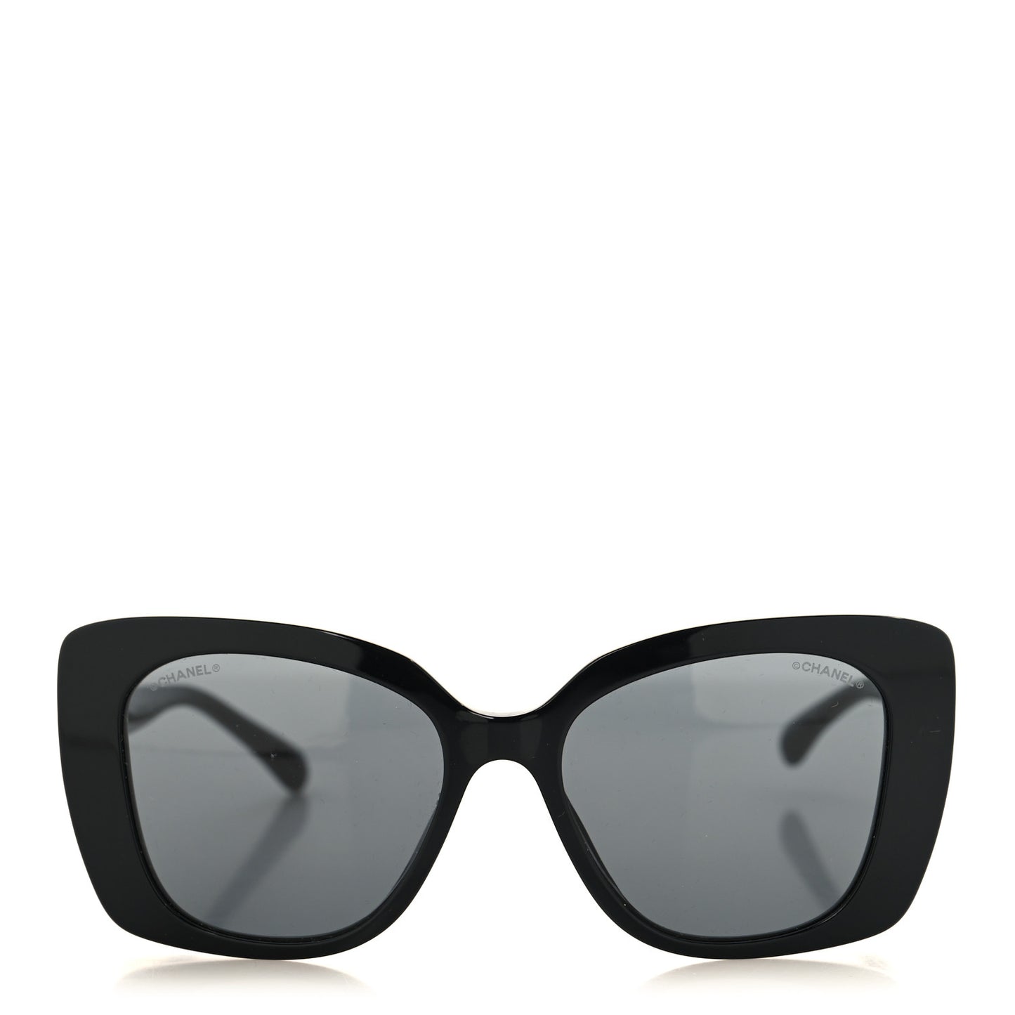 Acetate Strass Square Sunglasses 5422-B Black White