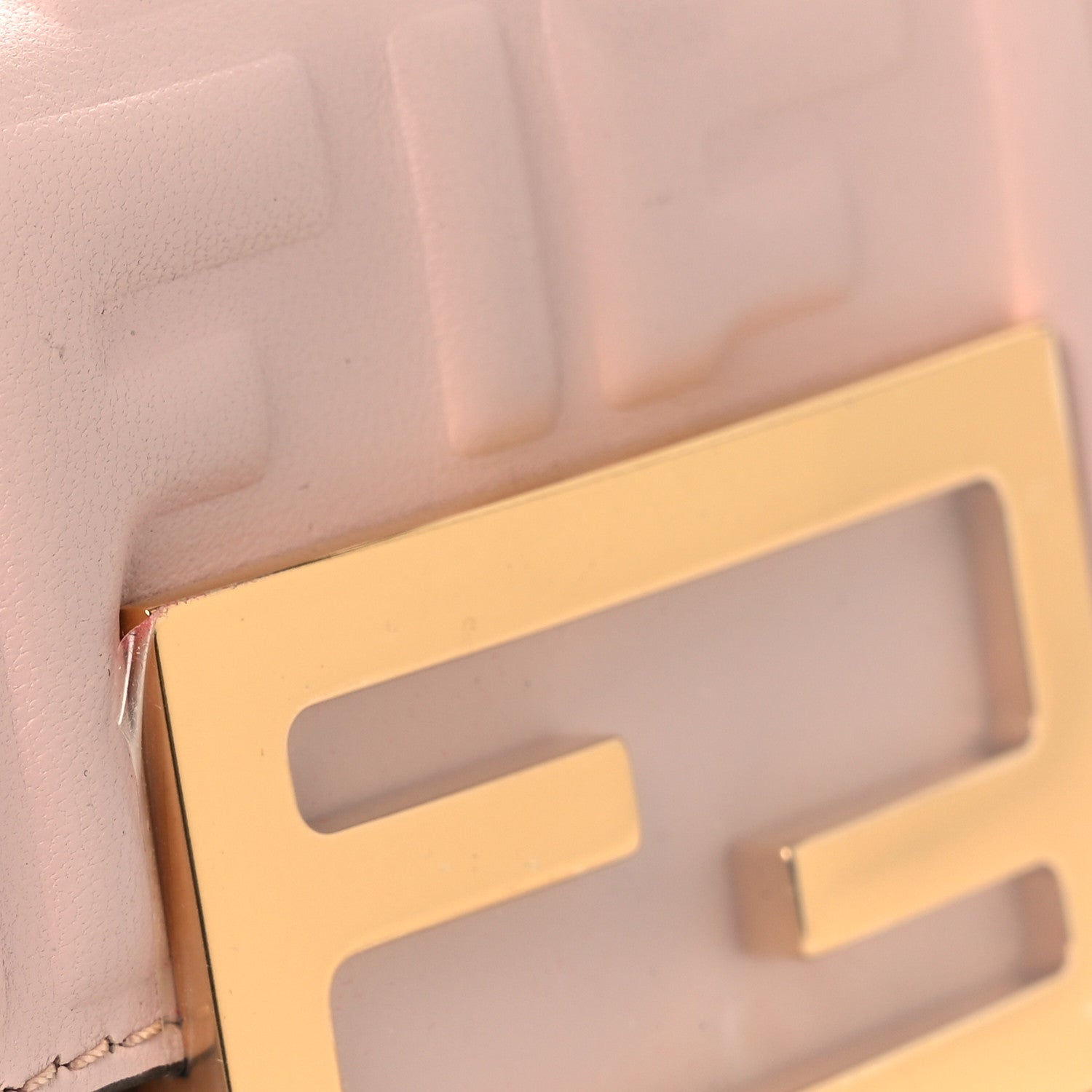 Fendi Nappa Matisse FF Embossed Nano Baguette Charm Rosa Quarzo 11 of 13