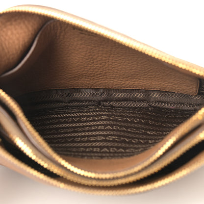 Prada Vitello Daino Double Zip Crossbody Bag Caramel 6 of 12