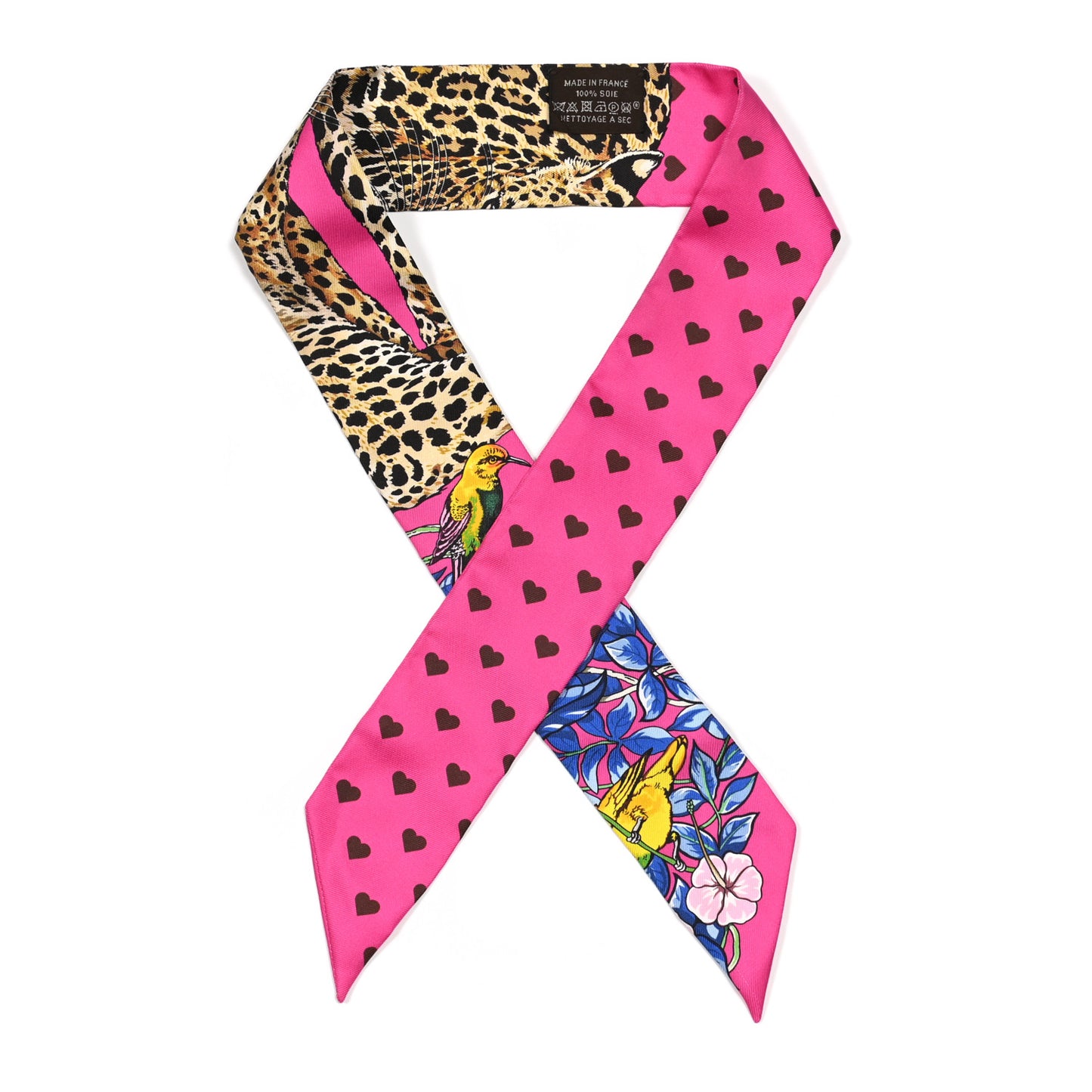 Silk Jungle Love Love Twilly Rose Vif Bleu Roy