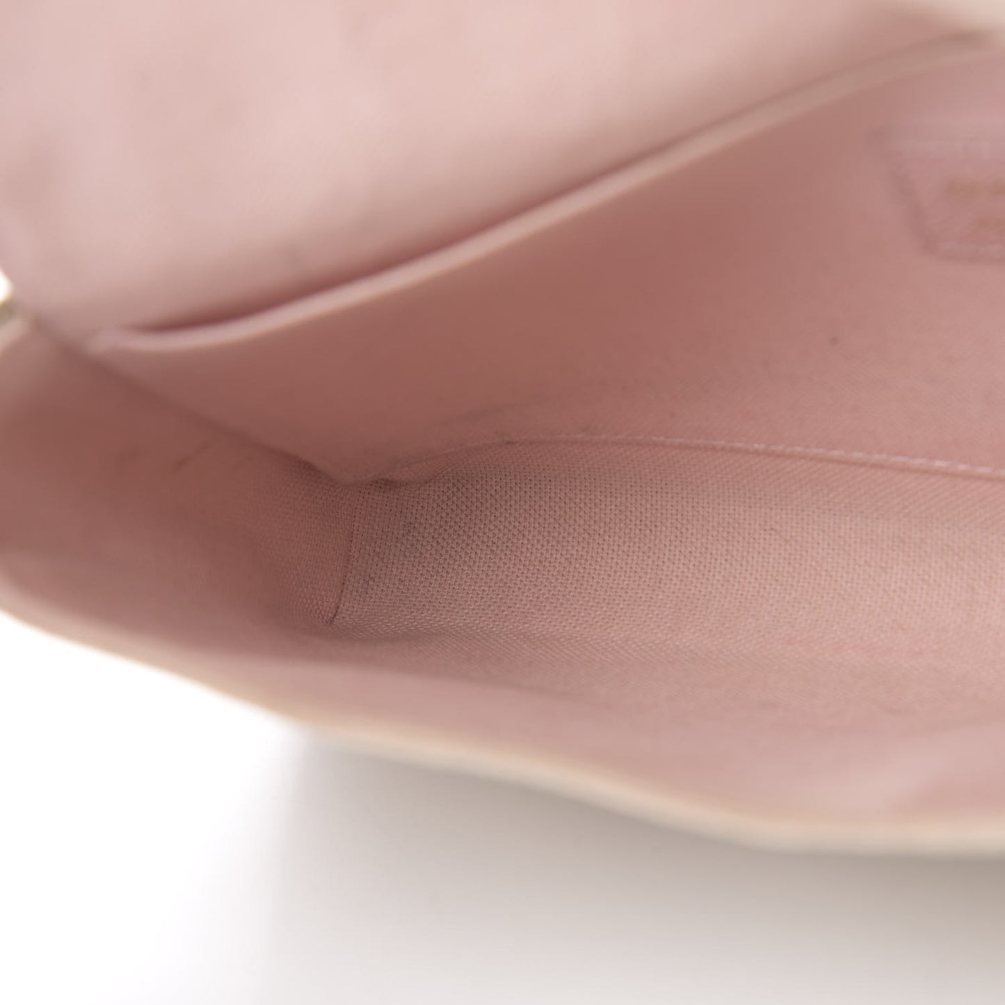 Damier Azur Pochette Felicie Chain Wallet Rose Ballerine