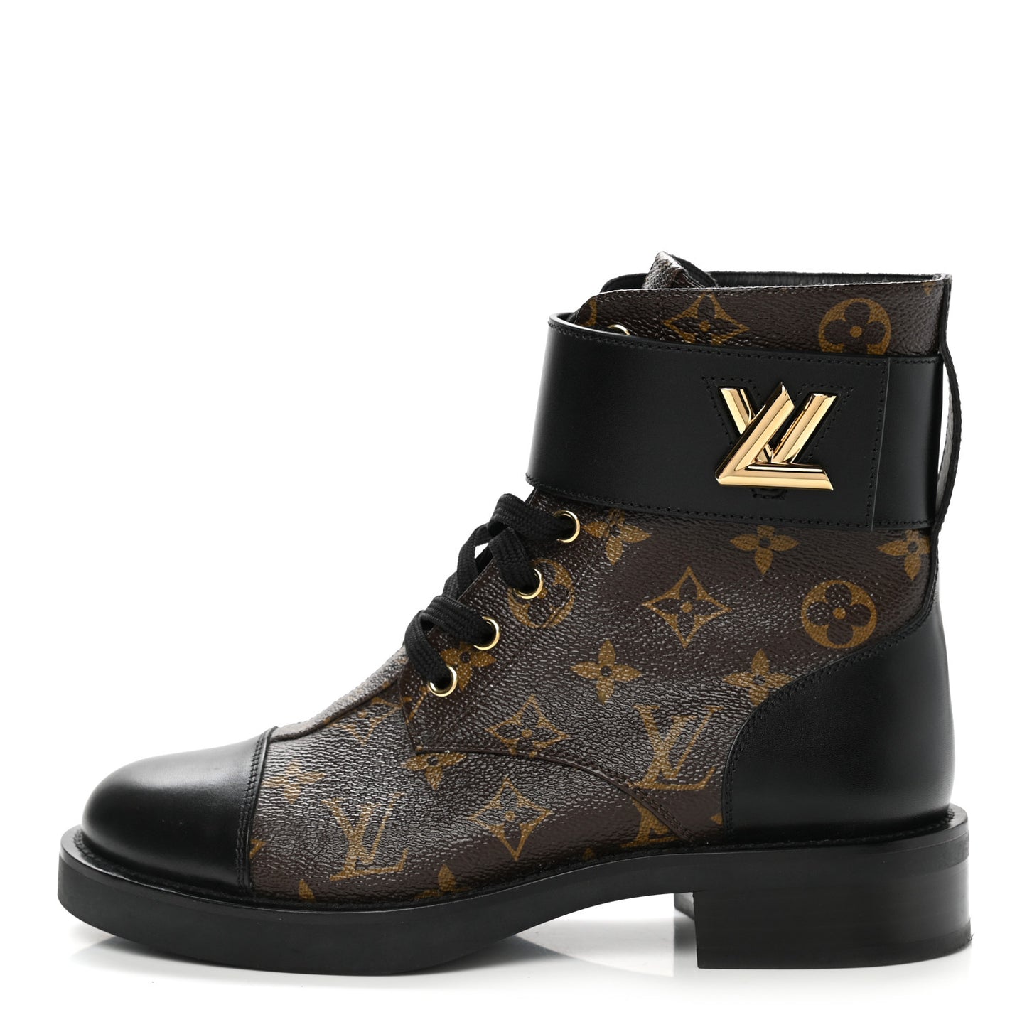 Calfskin Monogram Wonderland Flat Ranger Boots 37.5 Black