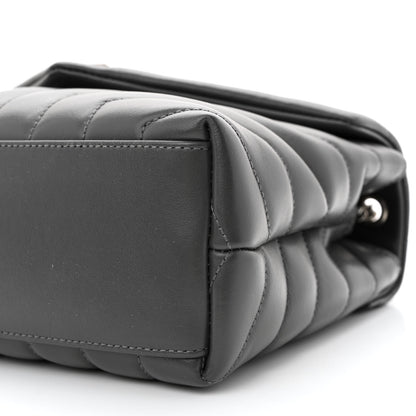 Saint Laurent Calfskin Y Quilted Monogram Small Loulou Chain Satchel Storm 10 of 10