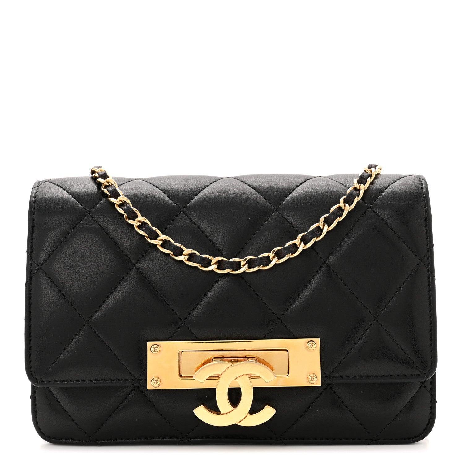 Chanel Lambskin Quilted Golden Class Wallet on Chain WOC Black 1 of 9