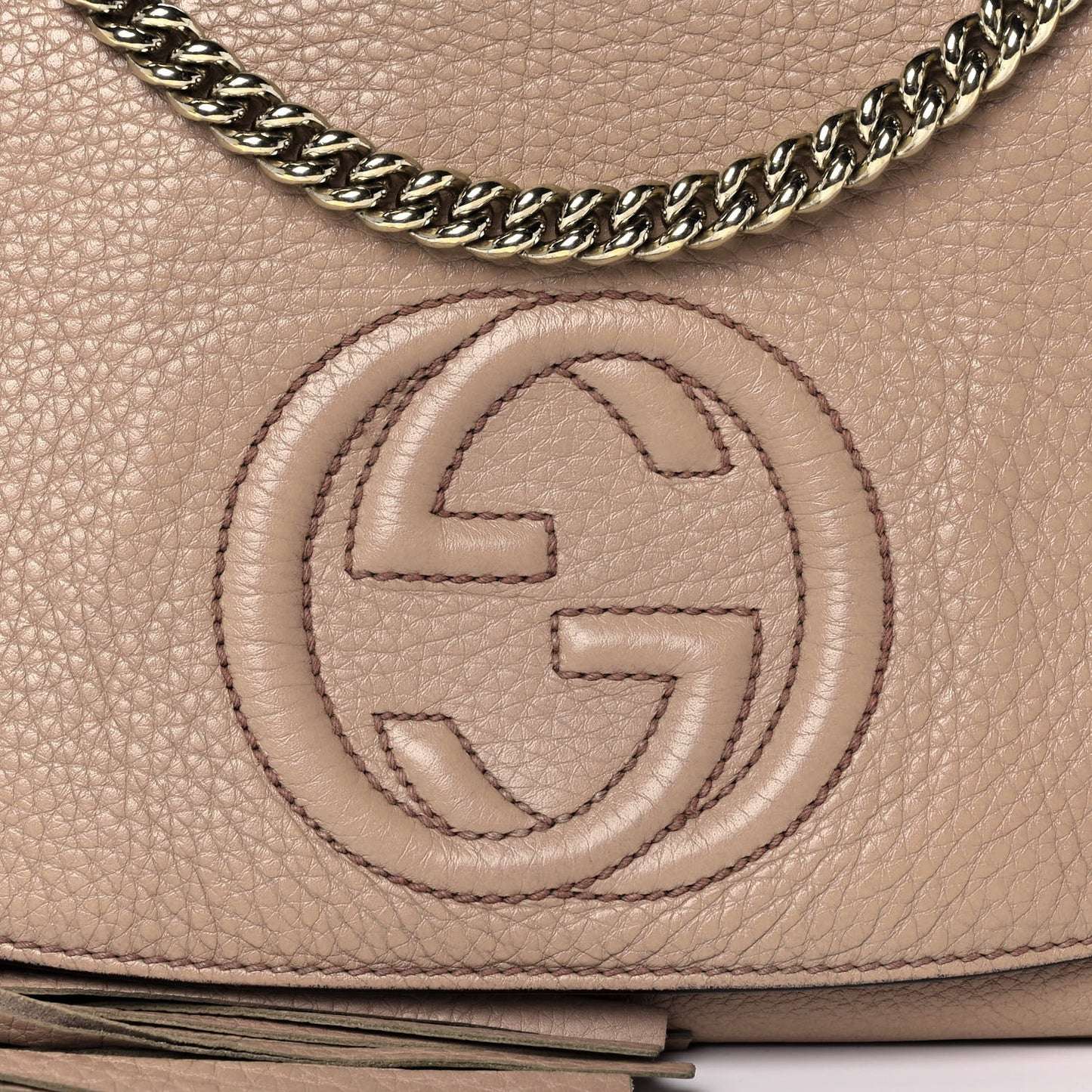 Pebbled Calfskin Medium Soho Flap Crossbody Camelia