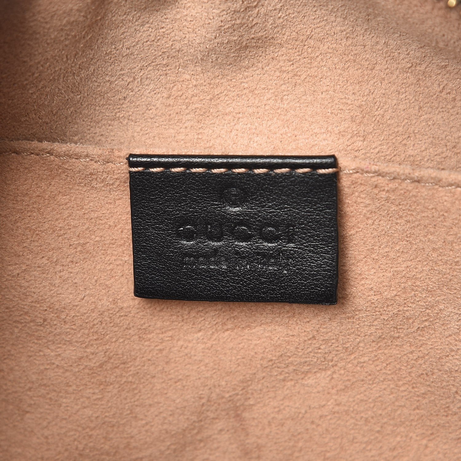 Gucci Calfskin Matelasse Small GG Marmont Chain Shoulder Bag Black 6 of 9