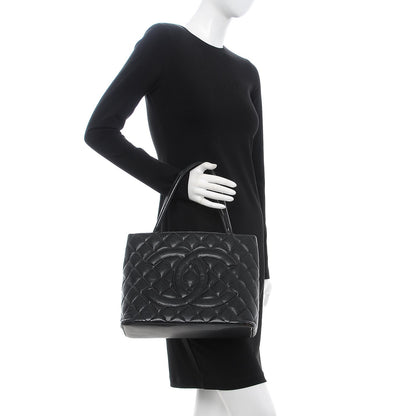 Chanel Caviar Quilted Medallion Tote Black 2 of 19