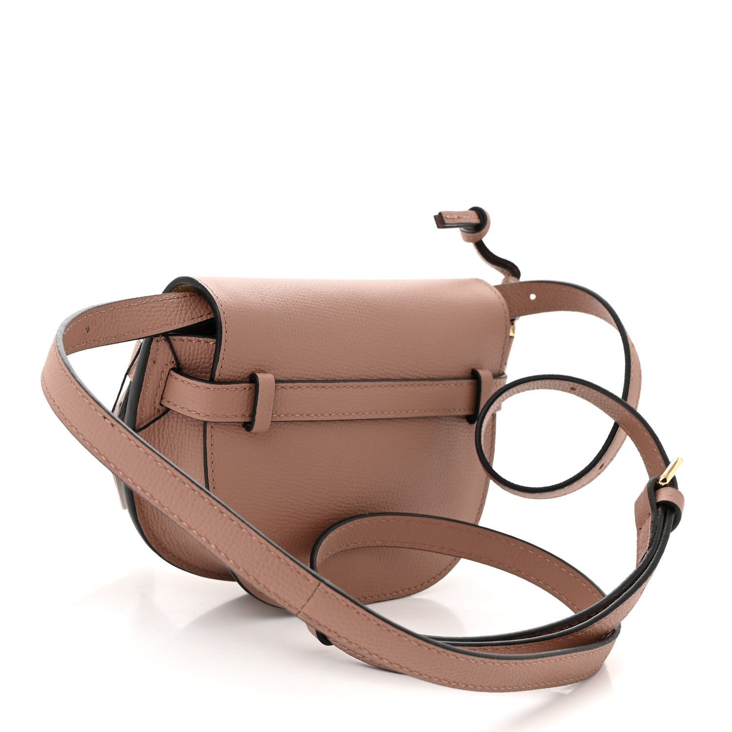 Grained Calfskin Mini Gate Crossbody Bag Dark Blush