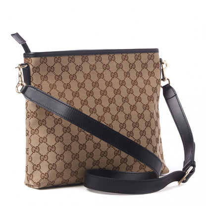 Gucci GG Monogram Web Flat Messenger Bag Black 3 of 9