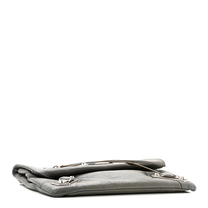 Balenciaga Chevre Silver Metallic Edge Hardware Envelope Clutch Gris Acier 5 of 16