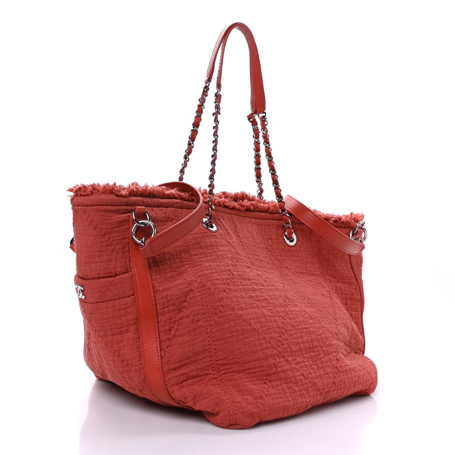 Chanel Canvas Small Double Face Shopping Tote Red 3 of 11