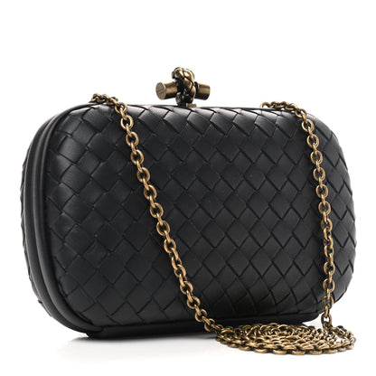 Bottega Veneta Nappa Intrecciato Chain Knot Clutch Black 2 of 8