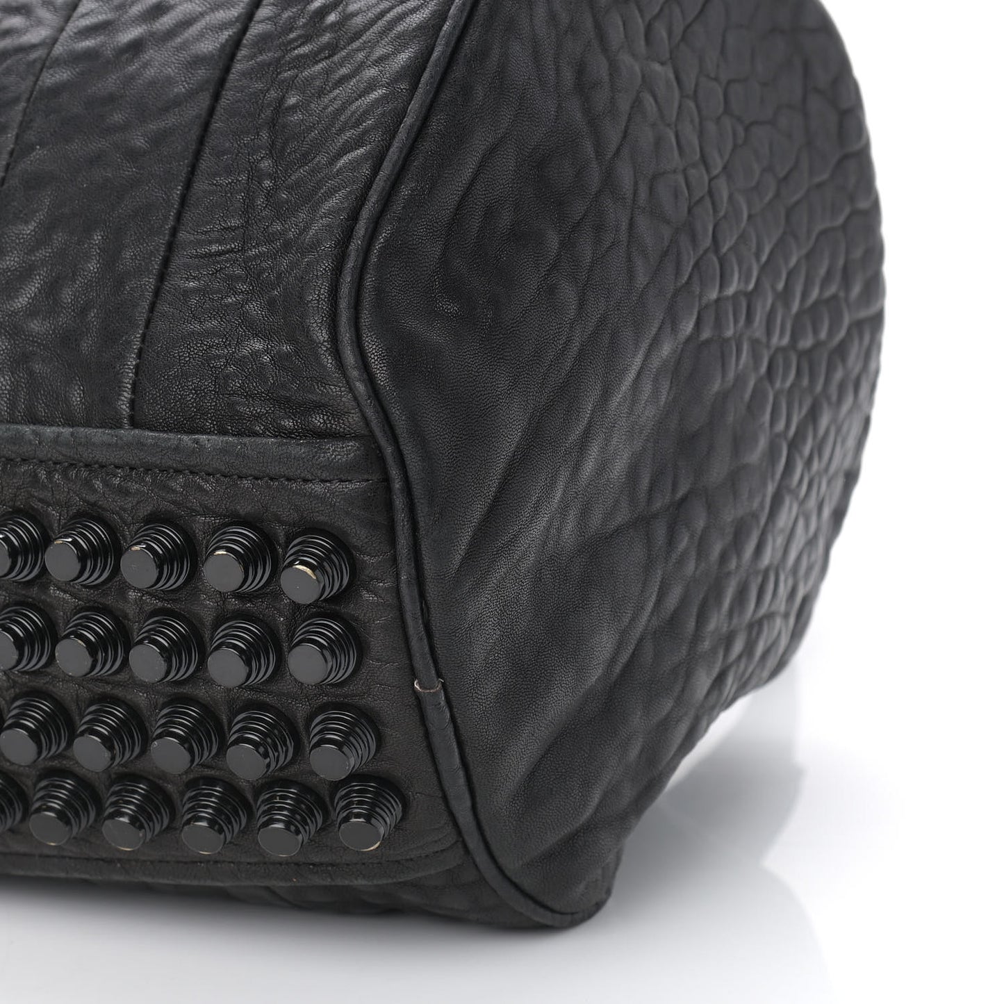 Pebbled Lambskin Rocco Black Matte Black Hardware