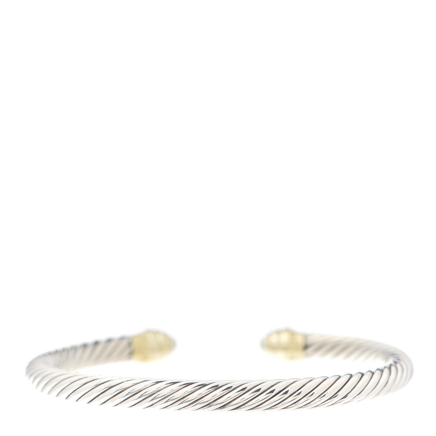 Sterling Silver 14K Yellow Gold Pearl 5mm Cable Classics Petite Color Bracelet