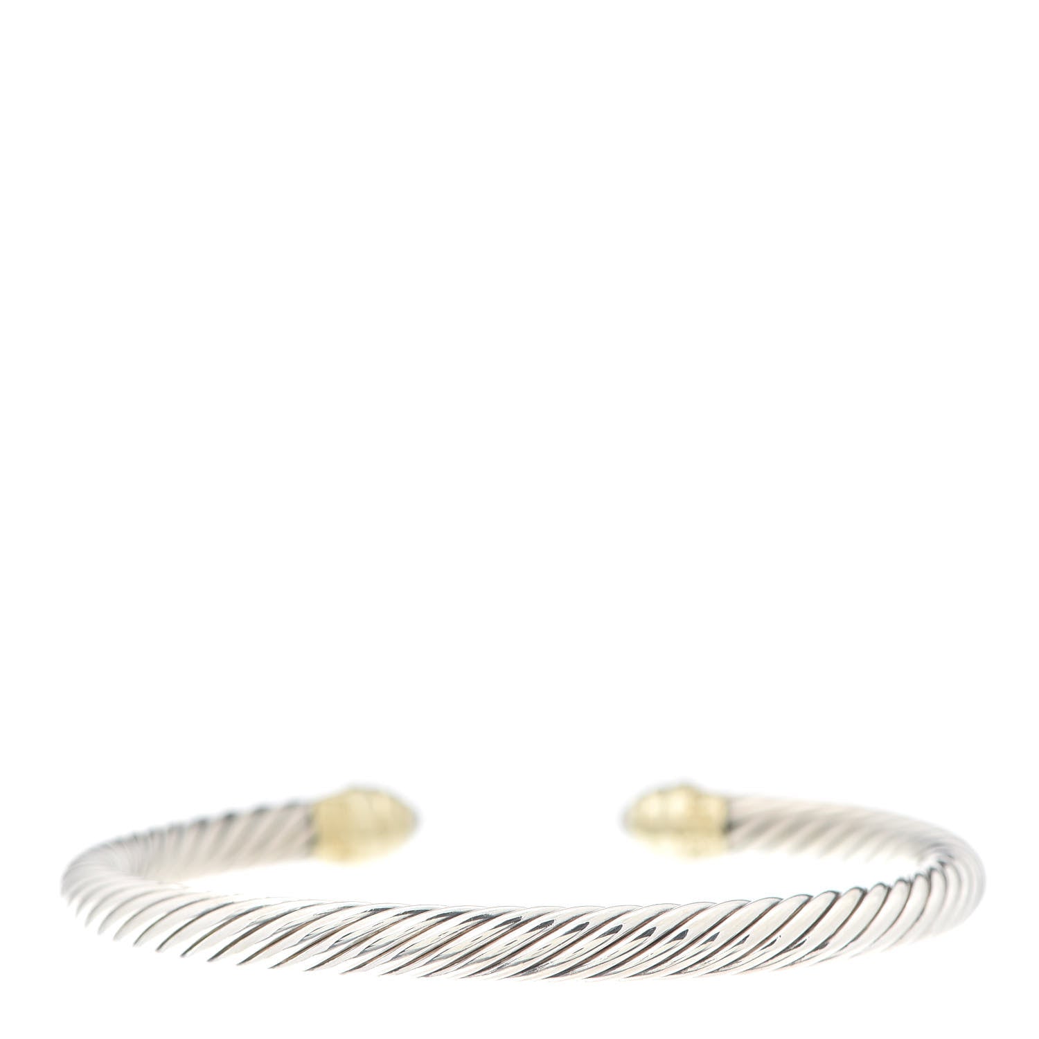 David Yurman Sterling Silver 14K Yellow Gold Pearl 5mm Cable Classics Petite Color Bracelet 3 of 4