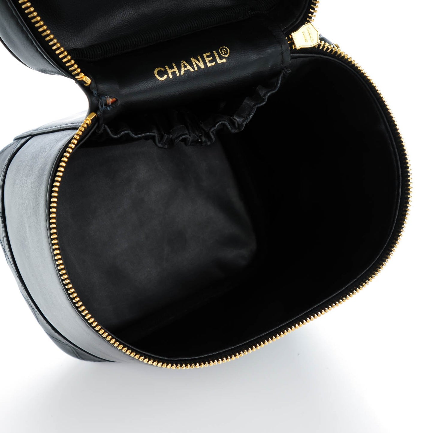 Lambskin Vanity Cosmetic Case Black