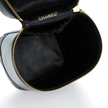 Chanel Lambskin Vanity Cosmetic Case Black 5 of 9