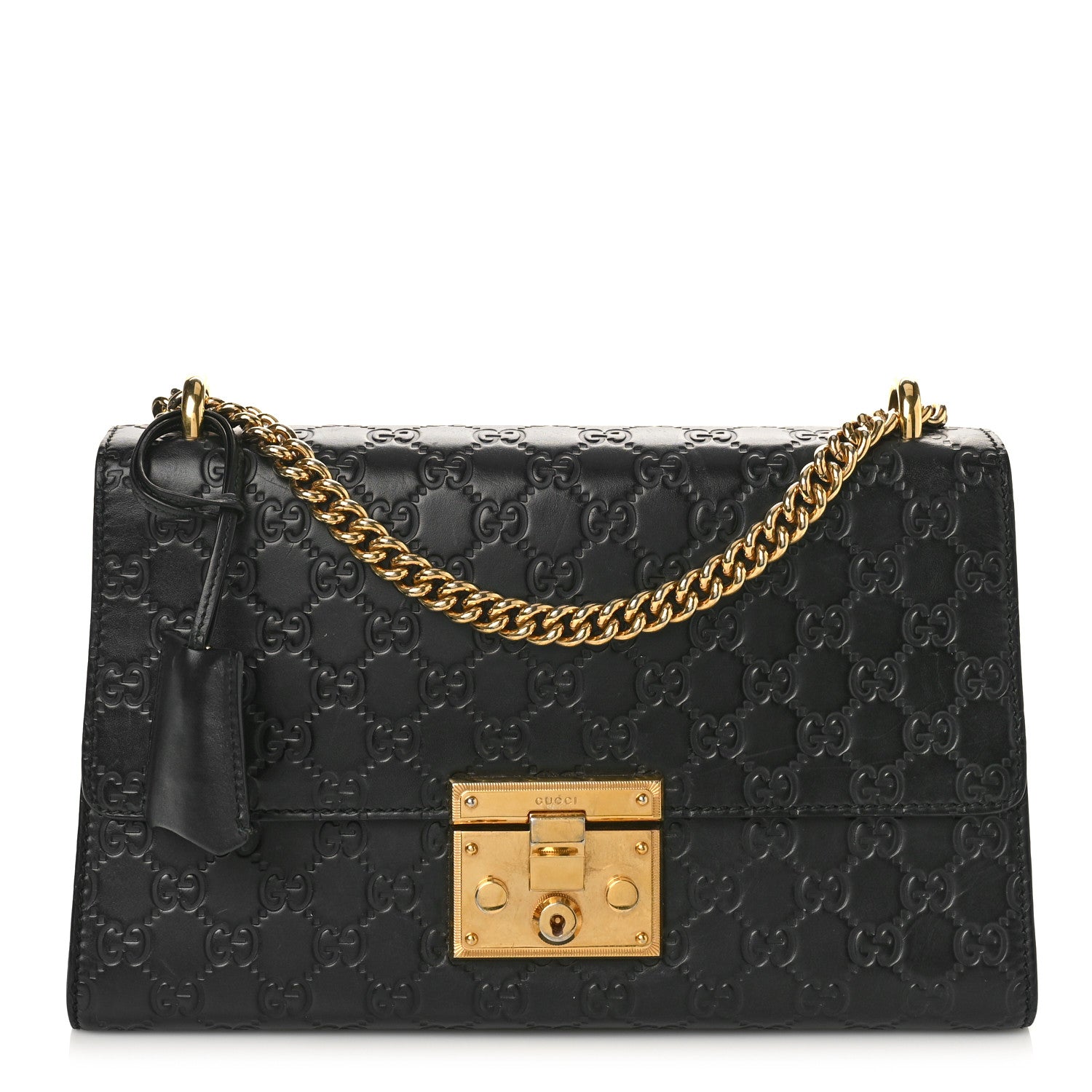 Gucci Guccissima Medium Padlock Shoulder Bag Black 1 of 13