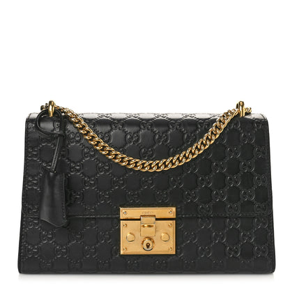 Gucci Guccissima Medium Padlock Shoulder Bag Black 1 of 13