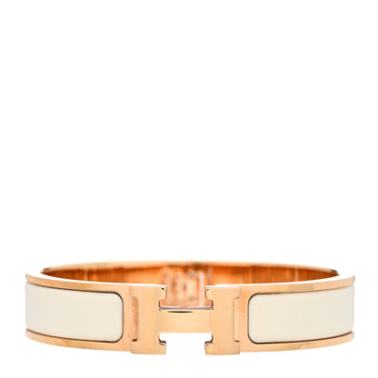 Hermes Enamel Narrow Clic Clac H Bracelet GM White 1 of 7