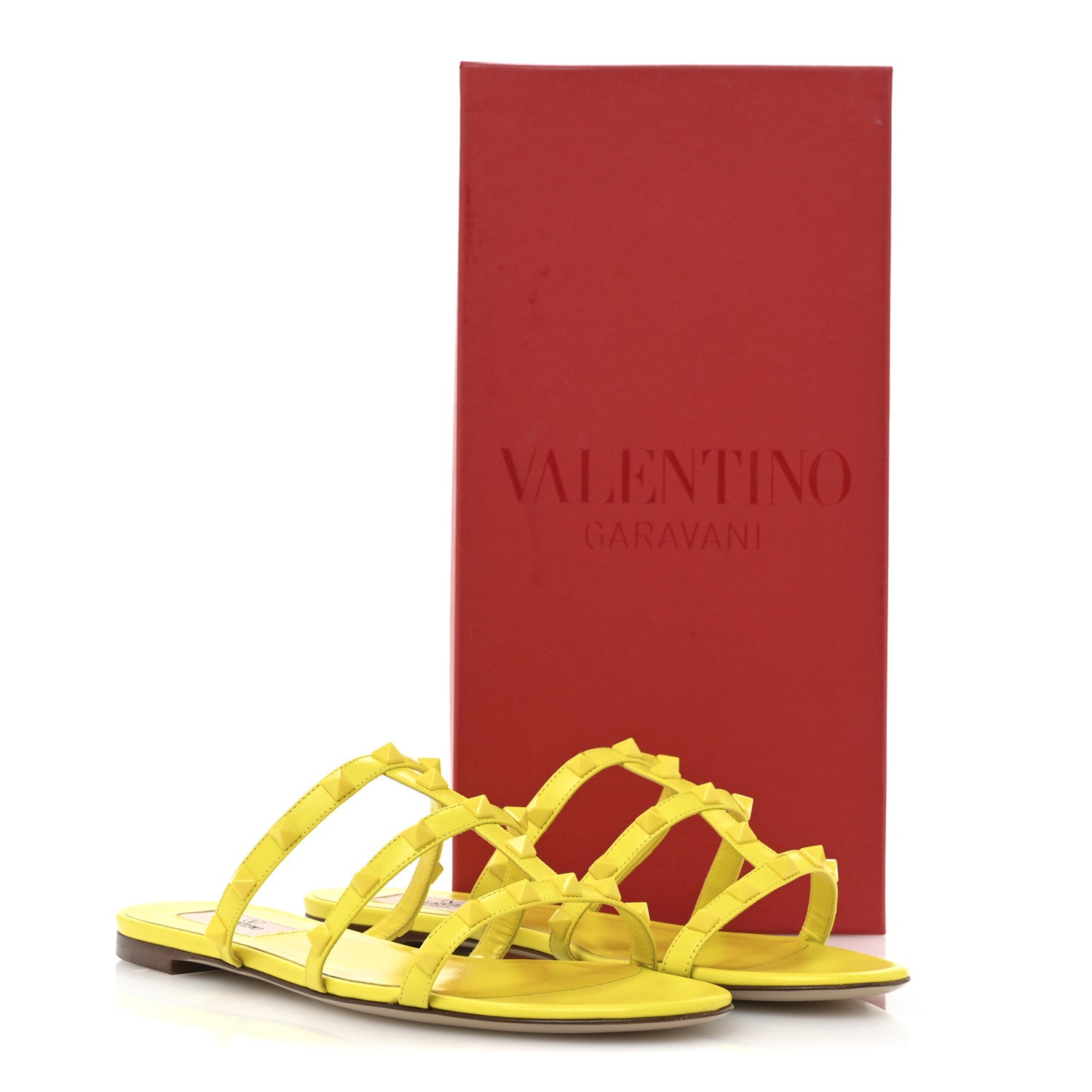 valentino パンプス 38 Valentino Garavani Nappa Rockstud Caged Flat Slide Sandals 38