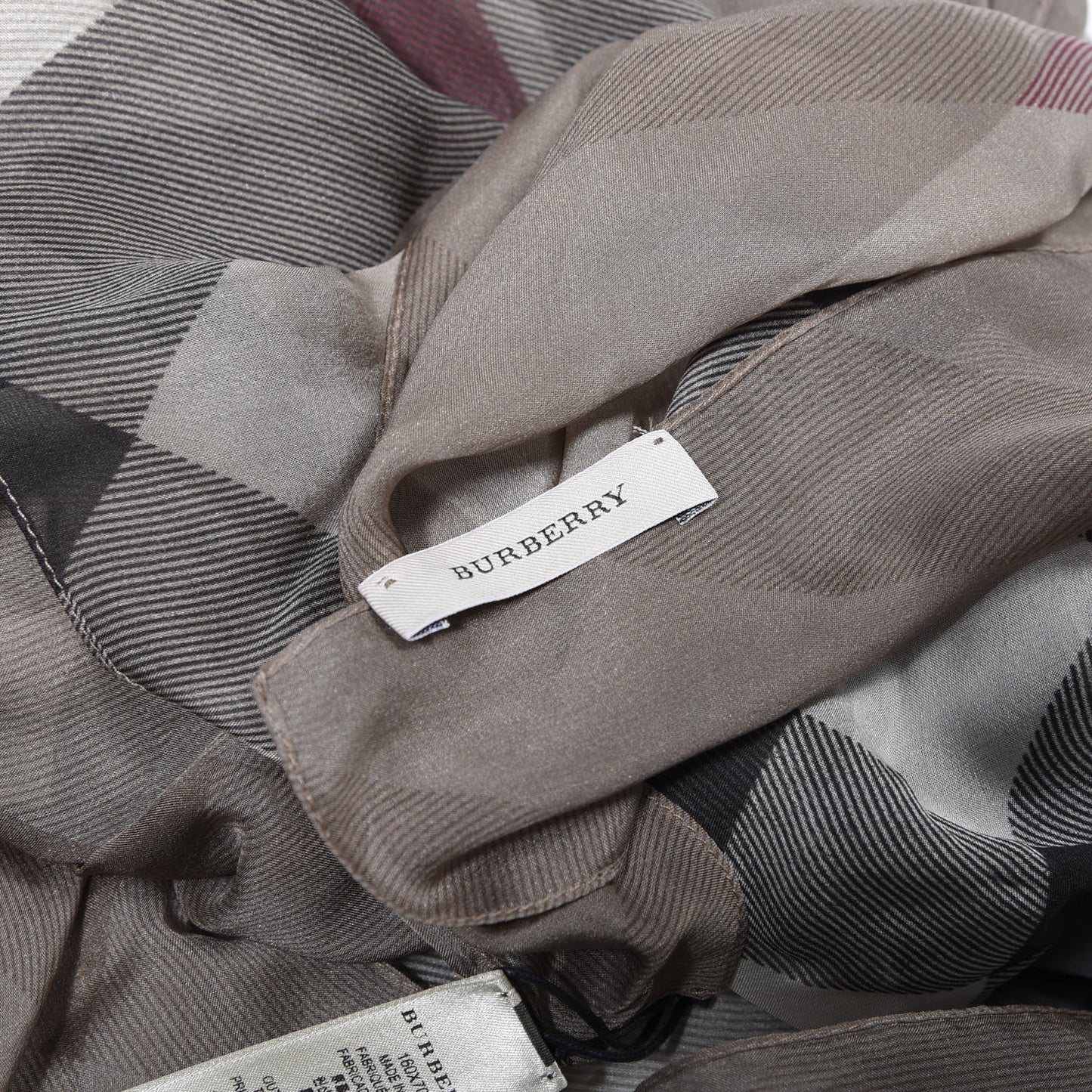 Silk Chiffon Smoked Check Colour Block Scarf Trench