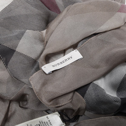 Burberry Silk Chiffon Smoked Check Colour Block Scarf Trench 4 of 4