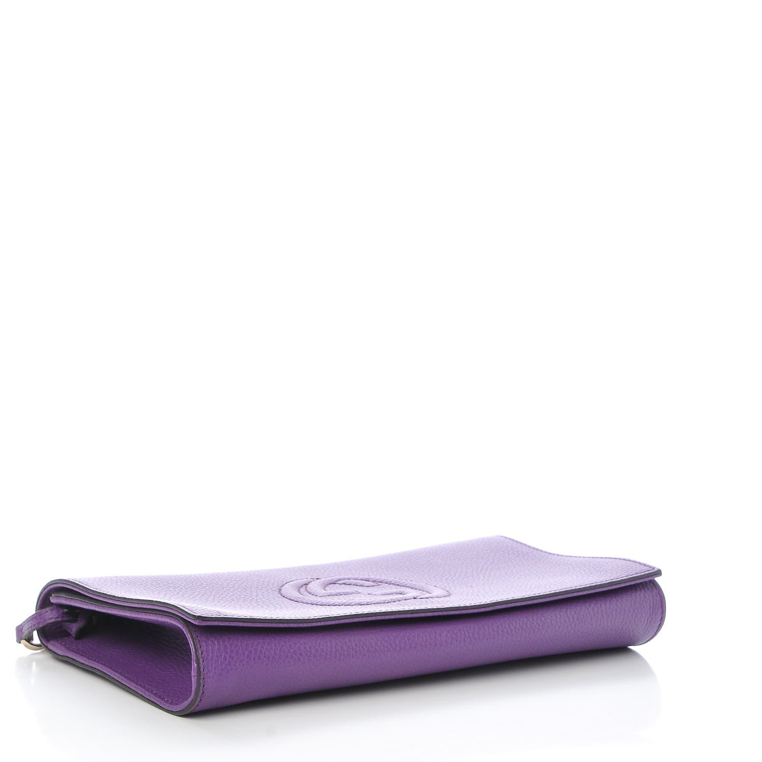 Gucci Pebbled Calfskin Medium Soho Clutch Shine Purple 4 of 7
