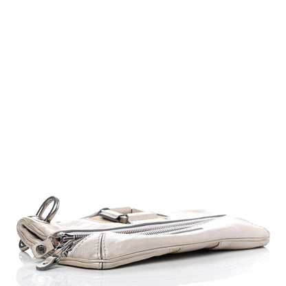 Jimmy Choo Metallic Calfskin Marin Foldover Clutch Silver 3 of 4