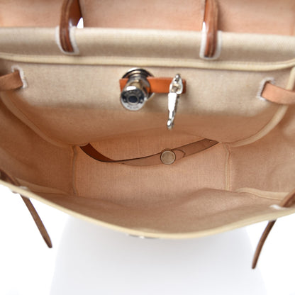 Hermes Toile Vache Calfskin Herbag 30 PM Backpack Natural 8 of 15
