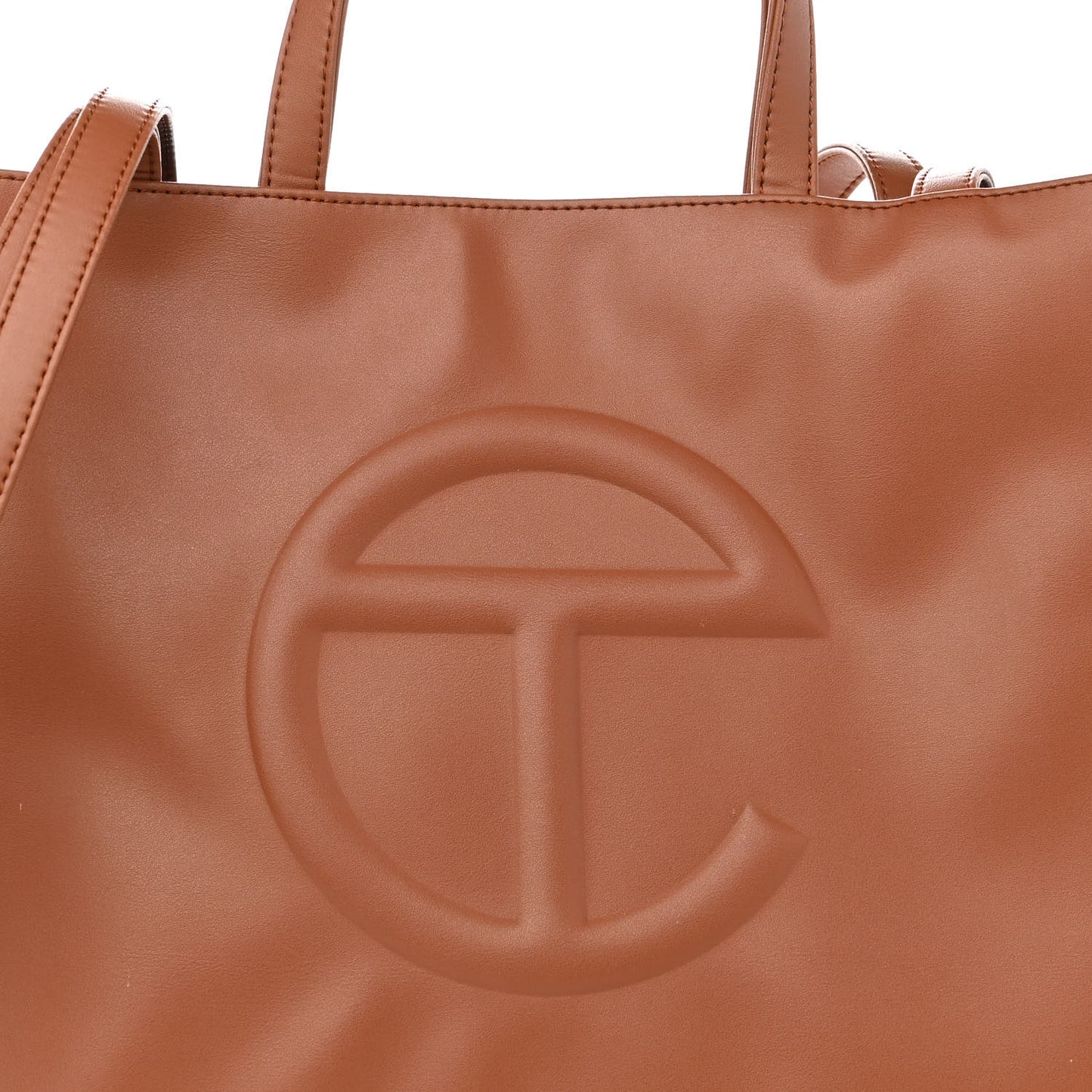 Vegan Leather Medium Shopping Bag Tan