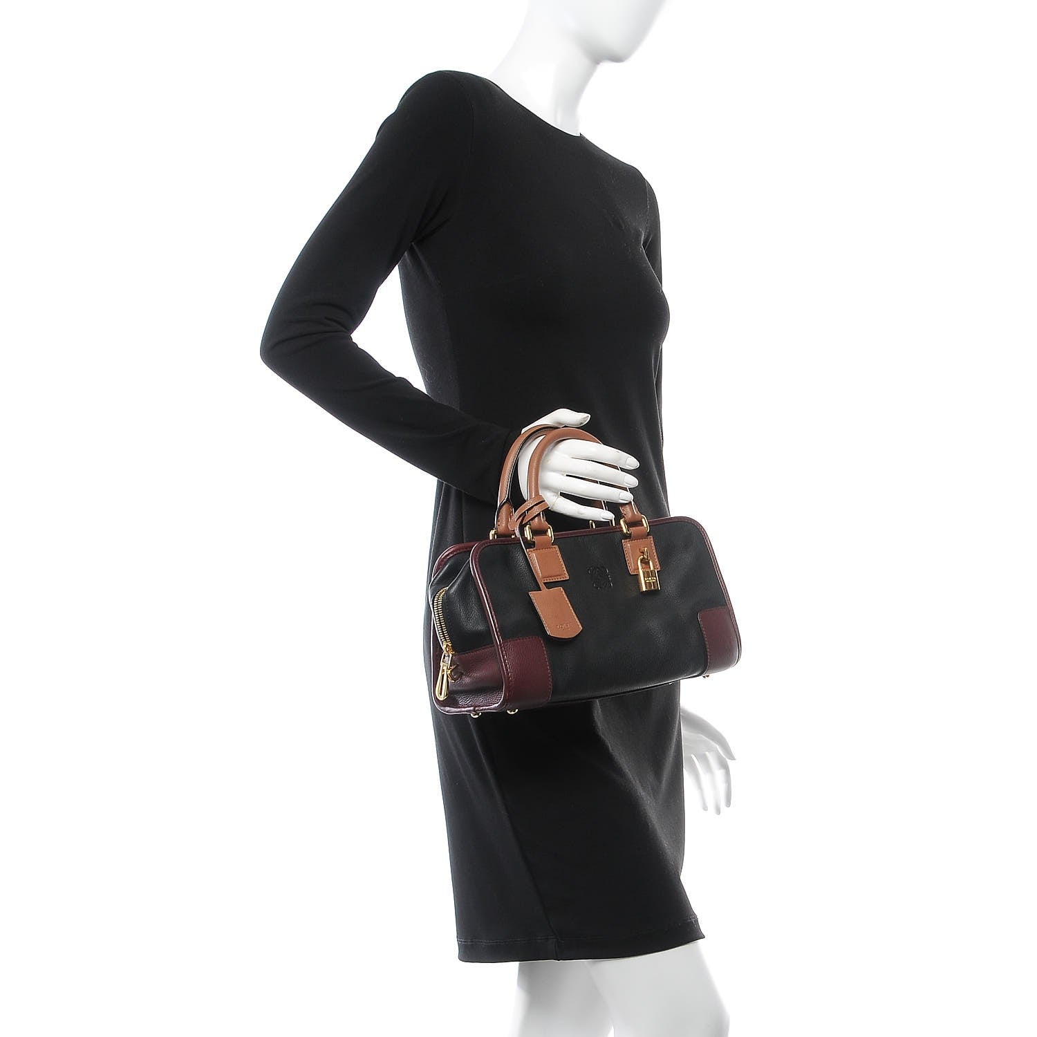 Loewe Calfskin Tri-Color Amazona 28 Bag Black Chestnut 2 of 7