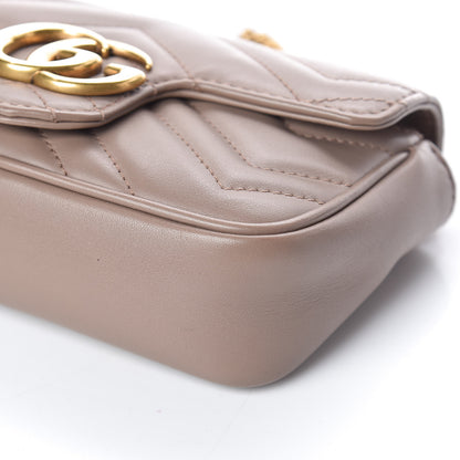 Gucci Calfskin Matelasse Super Mini GG Marmont Shoulder Bag Porcelain Rose 10 of 11