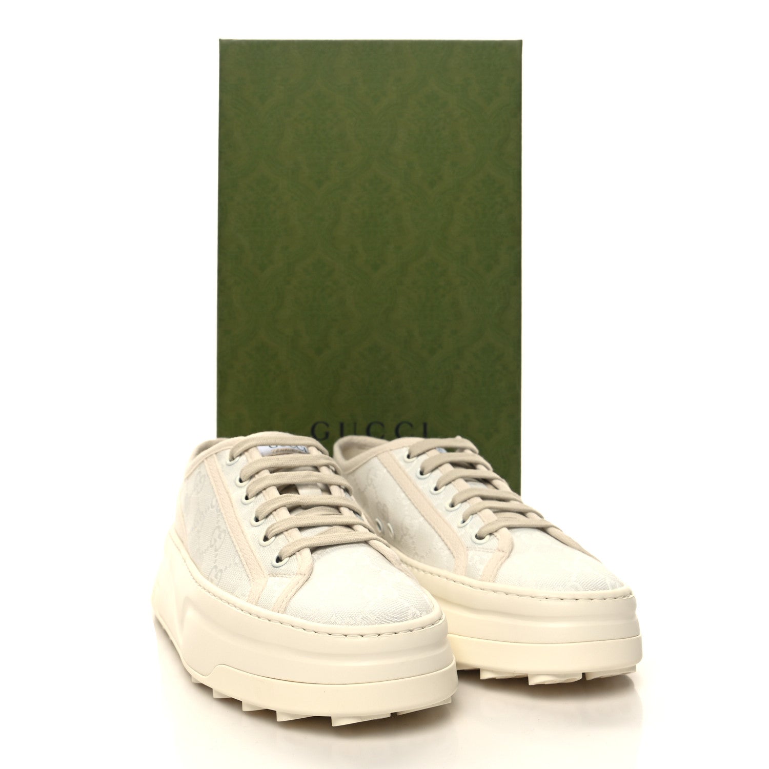 Gucci GG Monogram Womens 1977 Tennis Platform 52mm Sneakers 38 Great White Mystic White 7 of 7