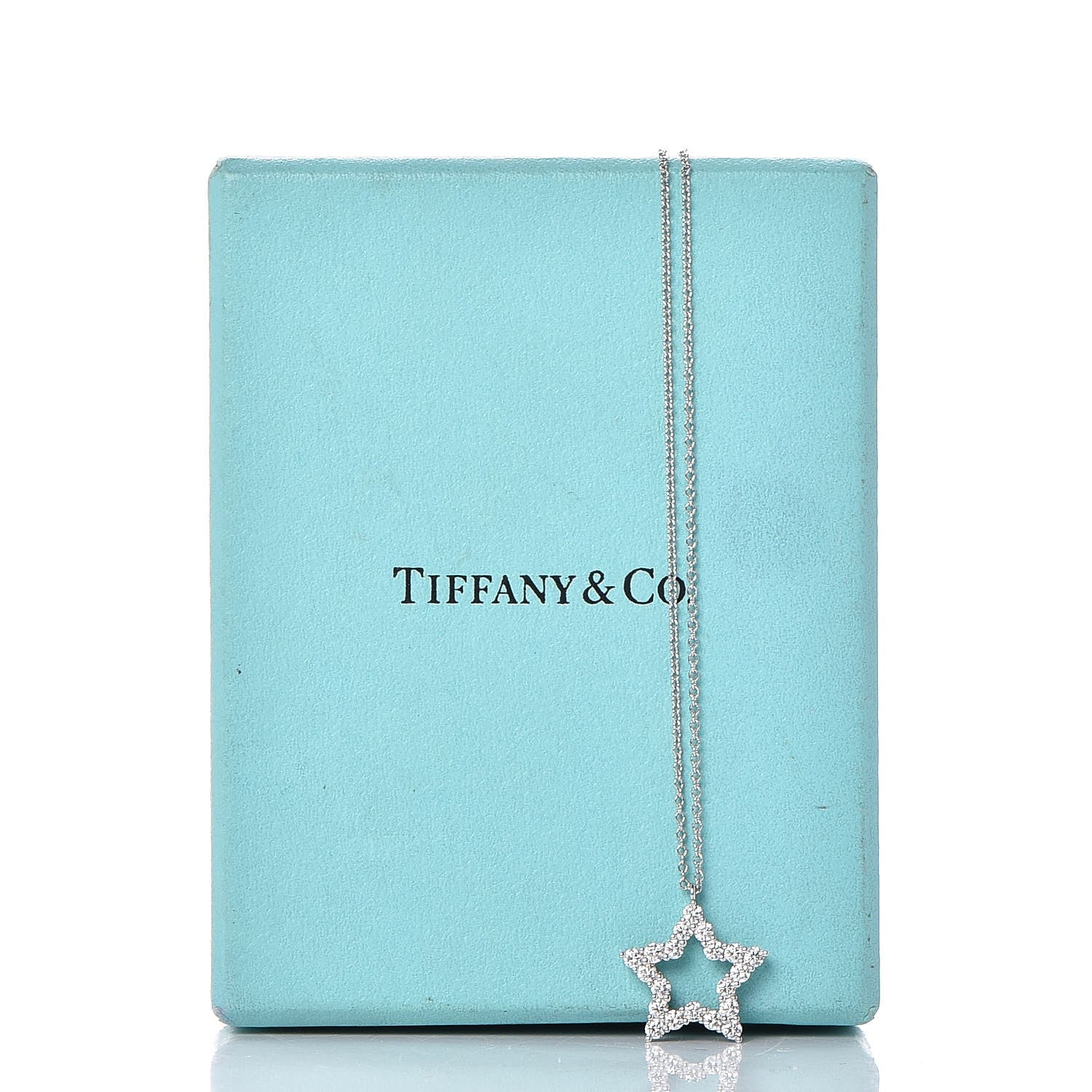 Tiffany Platinum Diamond Star Pendant Necklace 14 of 14