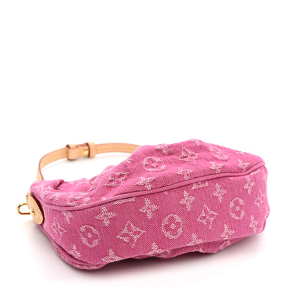 Louis Vuitton Monogram Denim Pochette Valley Fuchsia 4 of 9