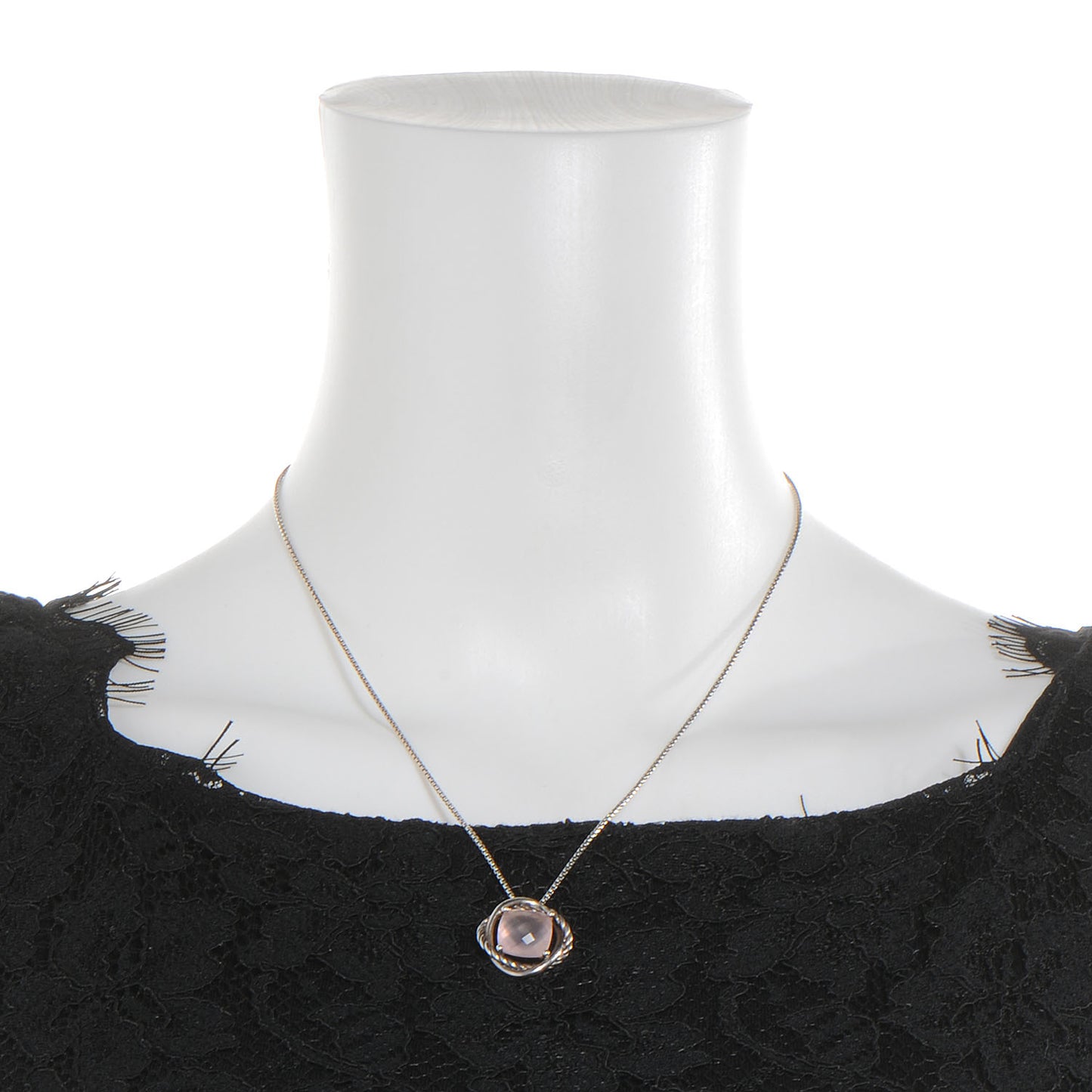 Sterling Silver Infinity Rose Quartz Necklace
