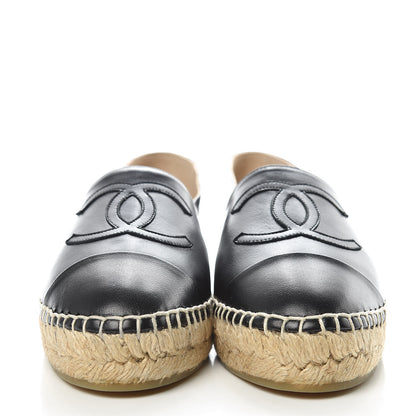 Chanel Lambskin CC Espadrilles 37 Black 2 of 10