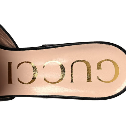 Gucci Nappa Horsebit 75mm Slide Sandals 35.5 Black 7 of 9