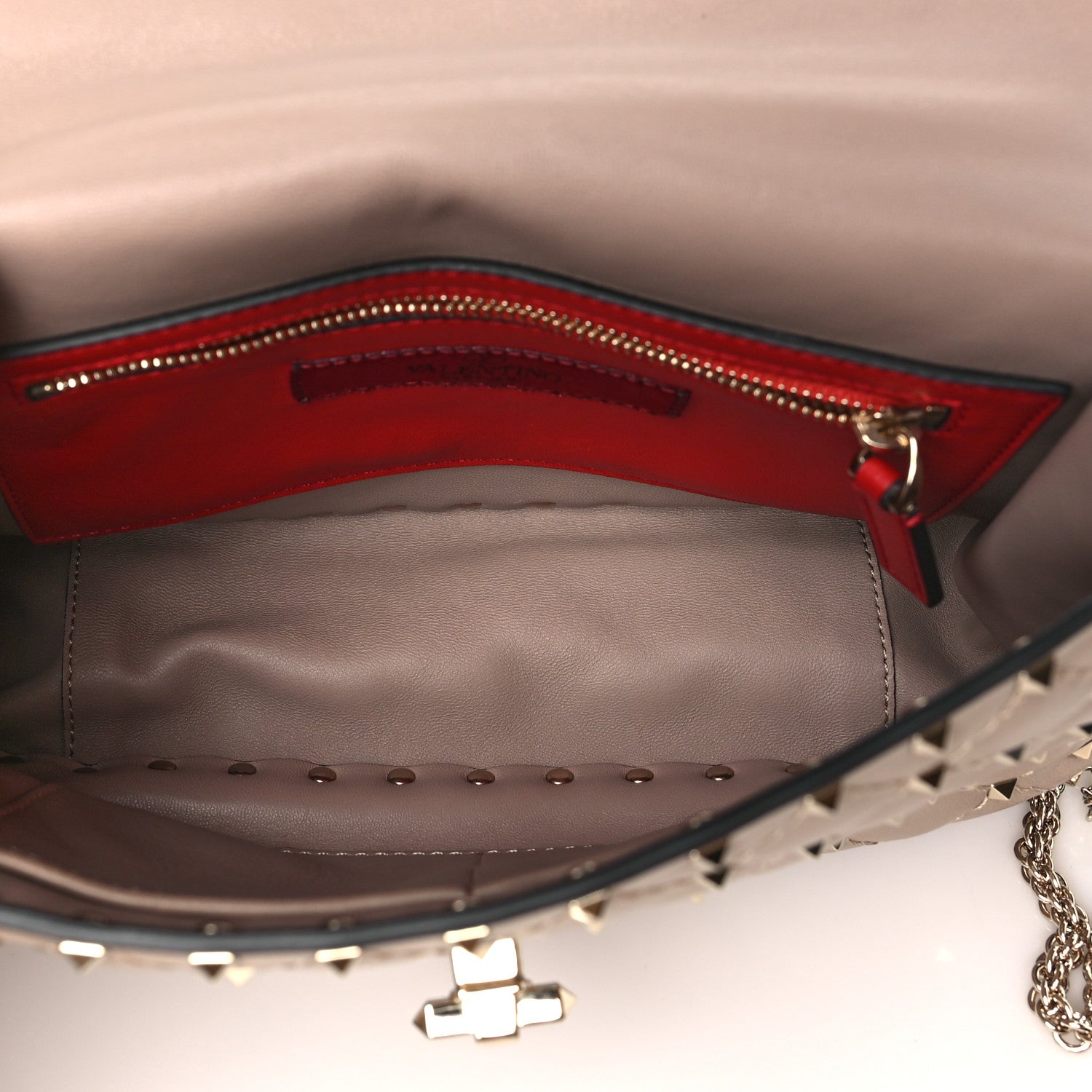 Valentino Garavani Nappa Medium Rockstud Spike Shoulder Bag Poudre 5 of 9