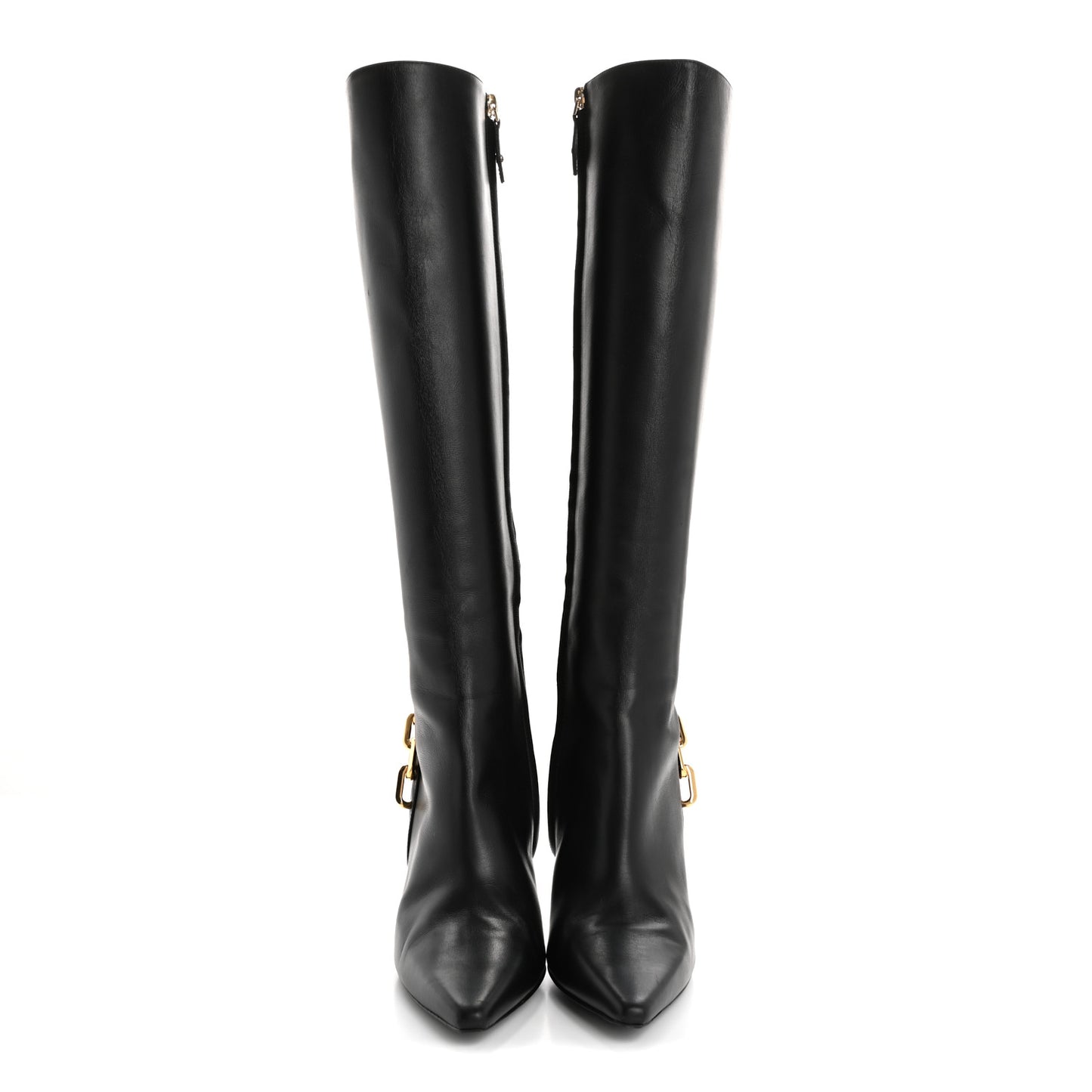 Calfskin Sparkle High Boot 37 Black