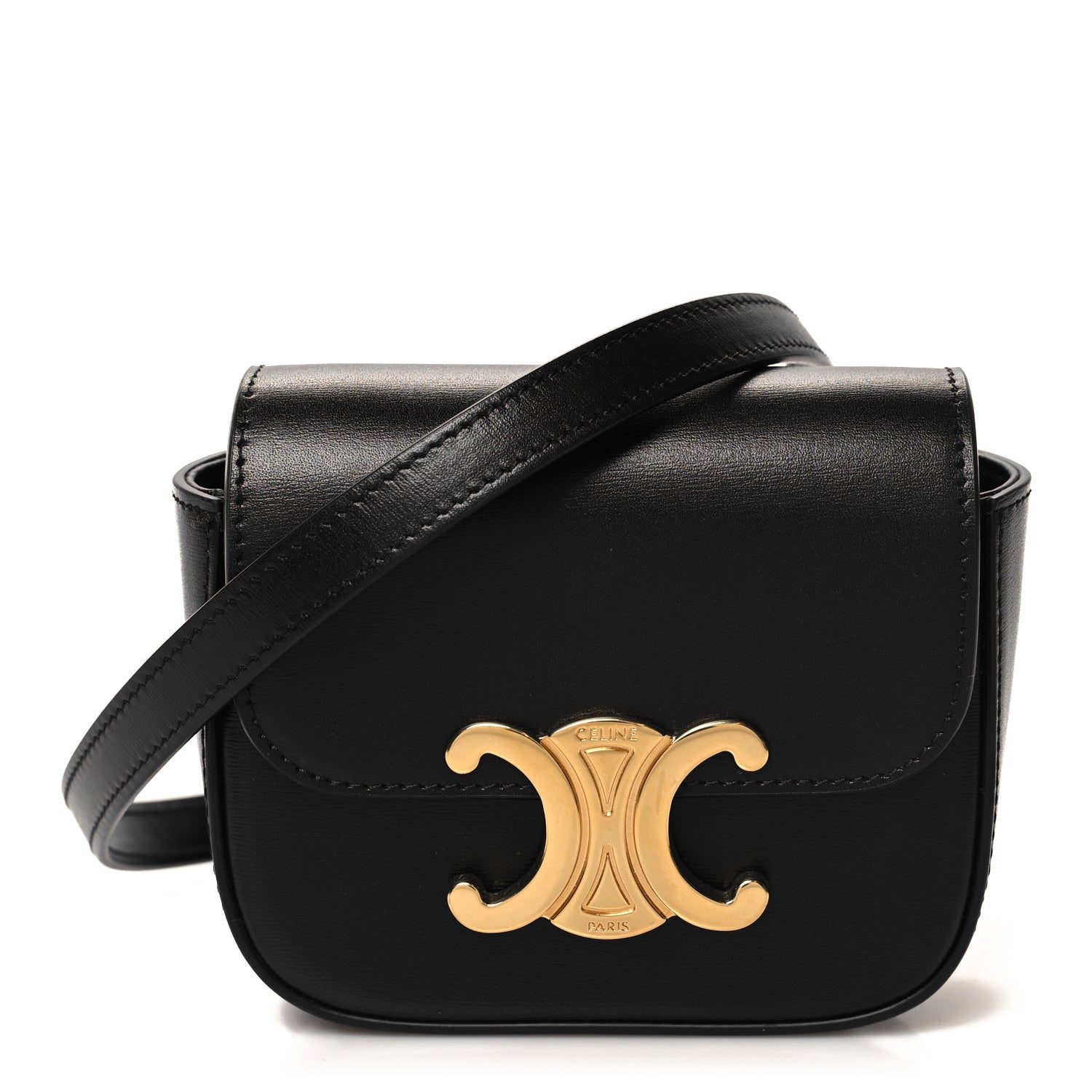 Celine Shiny Calfskin Mini Triomphe Black 1 of 11
