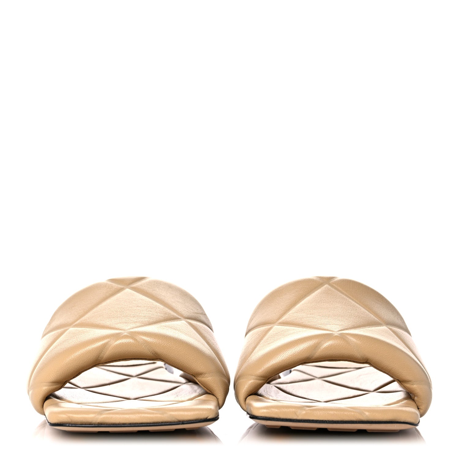 Bottega Veneta Nappa Quilted Rubber Lido Flat Sandals 41 Cane Sugar 2 of 8