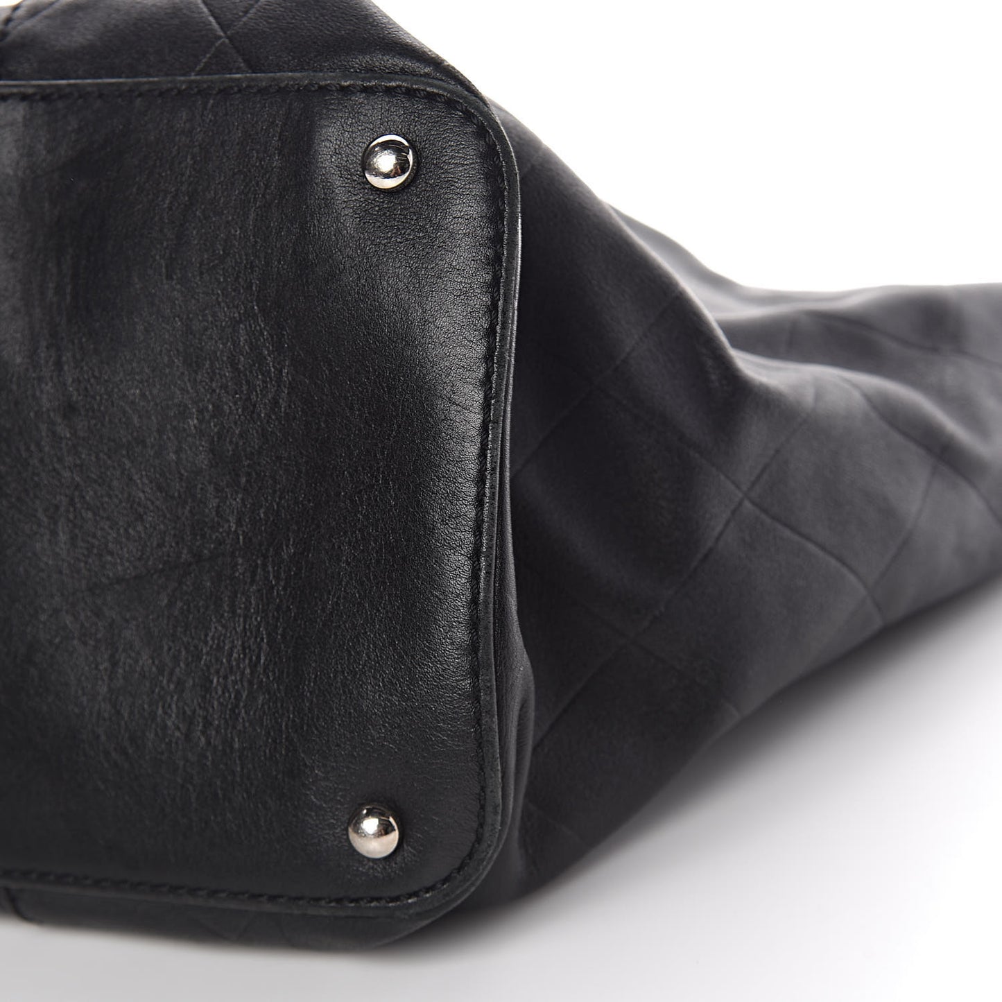 Calfskin Chevron CC All Day Long Tote Black