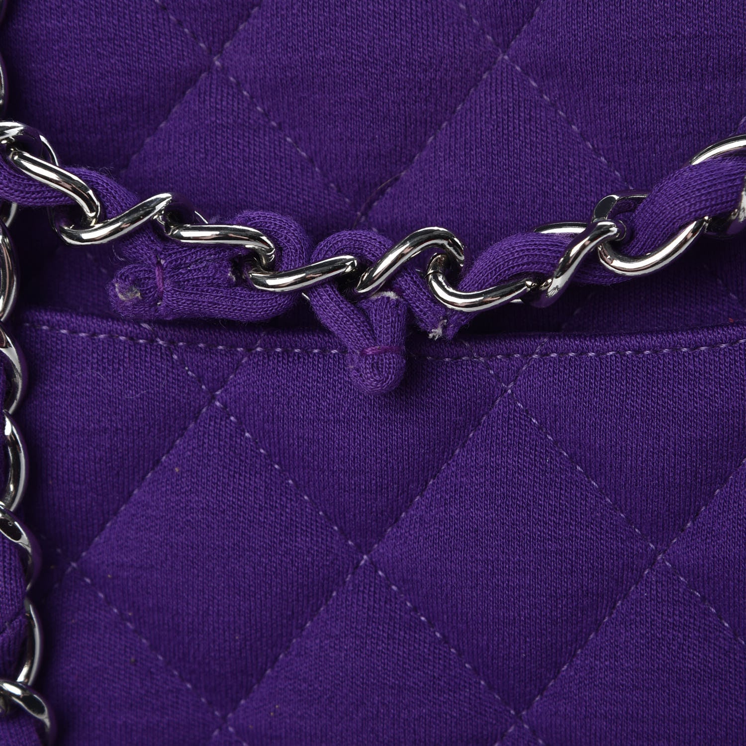 Chanel Jersey Quilted Jumbo Single Flap Purple 9 of 13