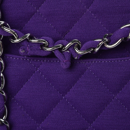 Chanel Jersey Quilted Jumbo Single Flap Purple 9 of 13