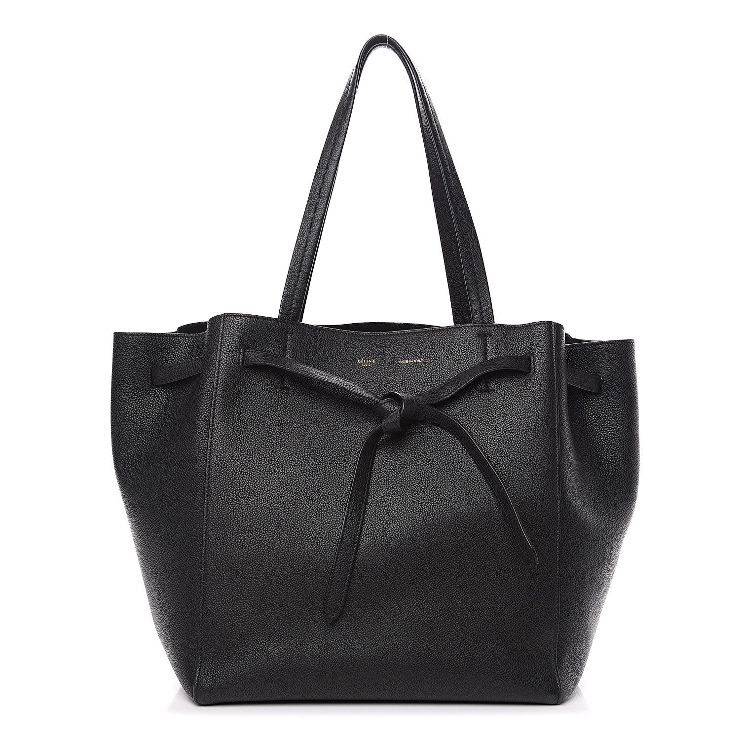 Celine Soft Grained Calfskin Small Belt Cabas Phantom Black 1 of 11