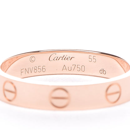 Cartier 18K Pink Gold 3.5mm LOVE Wedding Band Ring 55 7.25 4 of 5